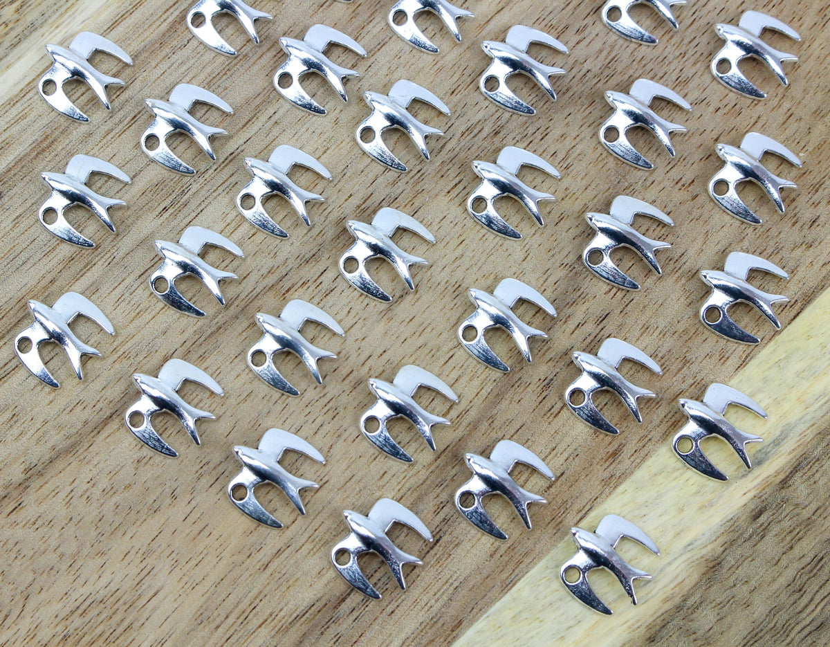Dove Bird Charms - Holy Spirit Symbol - Silver Tone 25pcs
