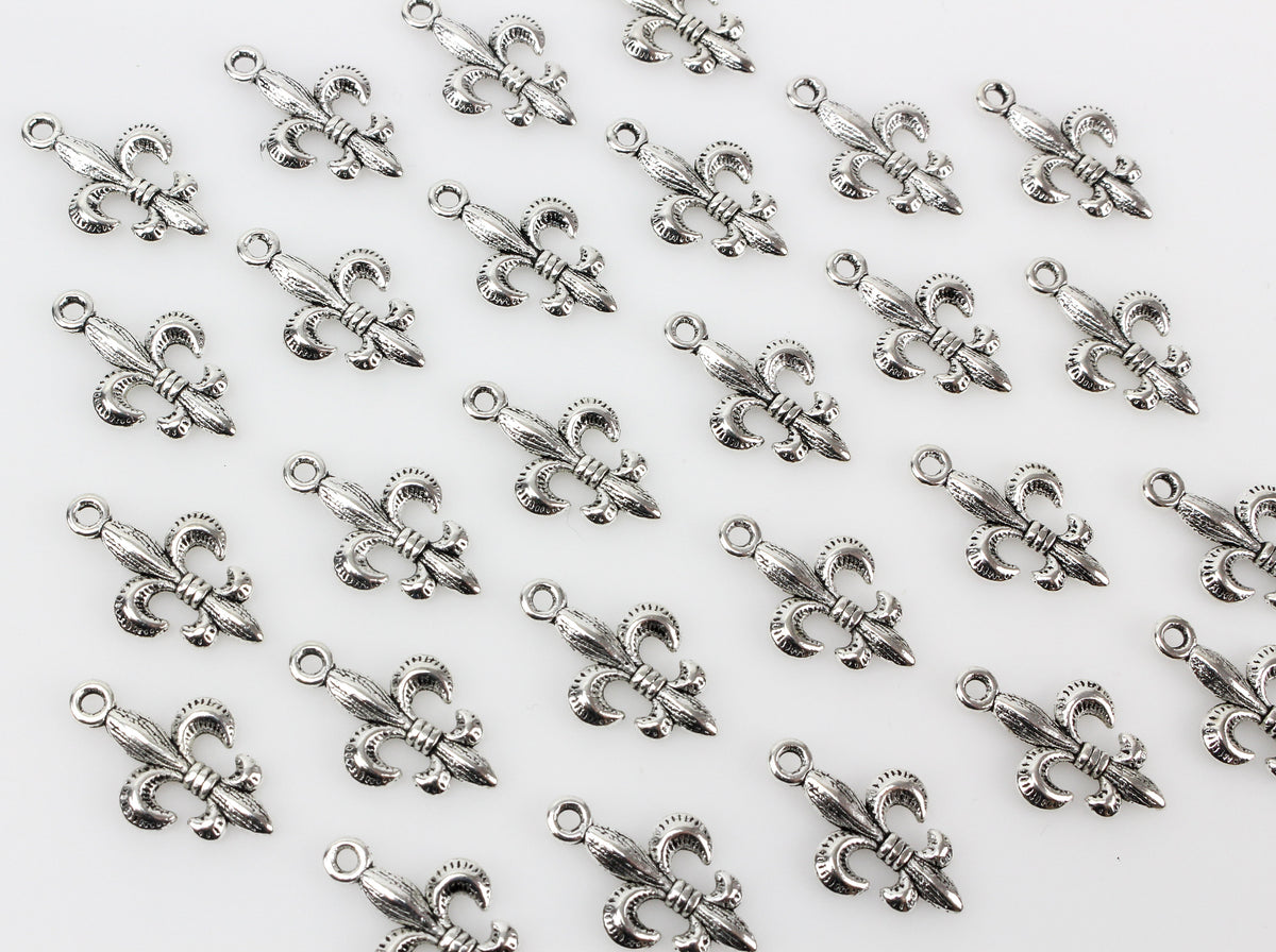 Fleur de Lis Charms - Available in Four Colors, 10pcs