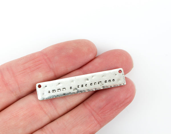 Jesus Name in Morse Code Charm Connectors - Silver Tone 12pcs