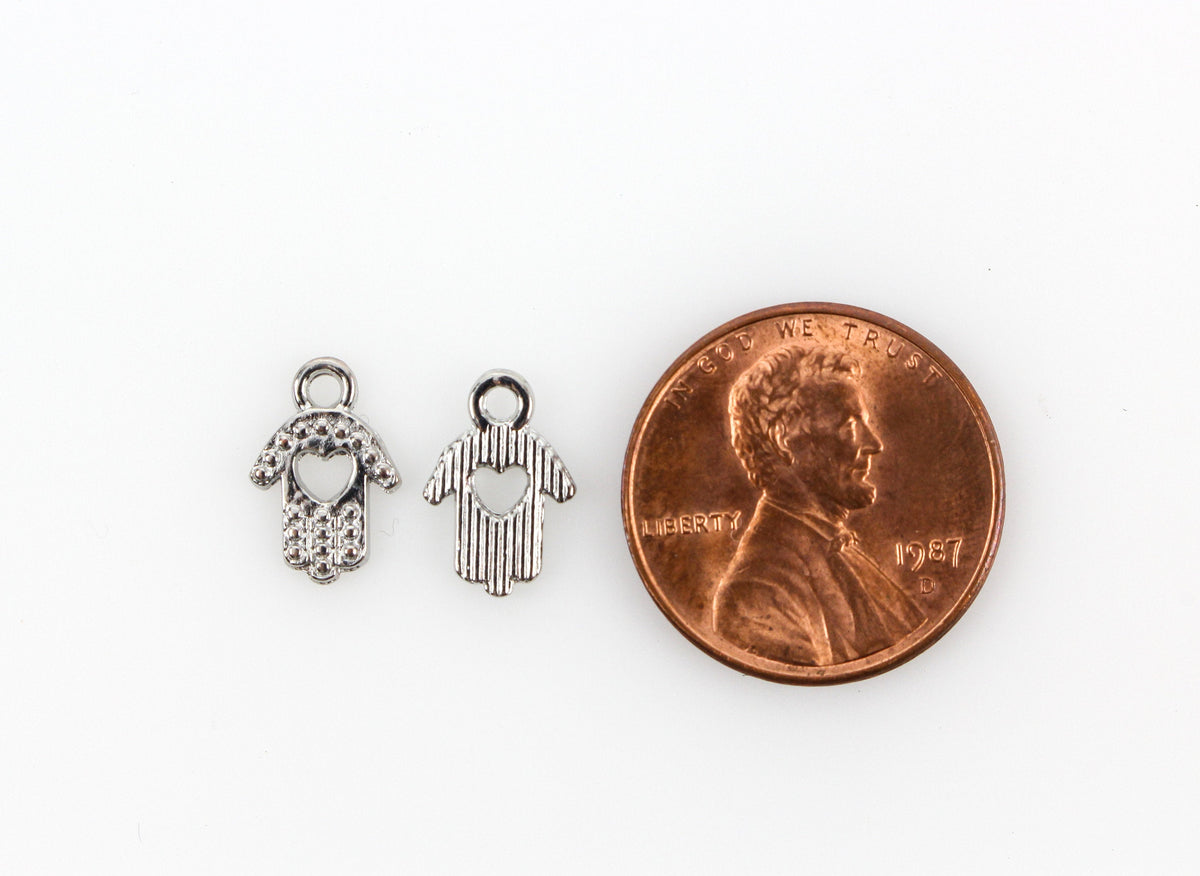 Tiny Hamsa Hand of God in Antiqued Silver Tone, 25pcs