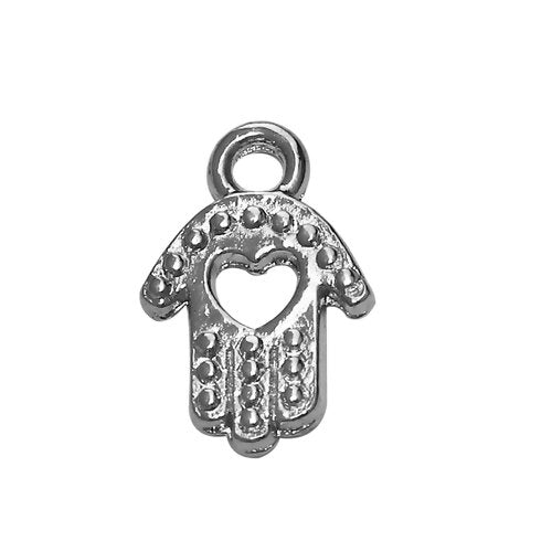 Tiny Hamsa Hand of God in Antiqued Silver Tone, 25pcs