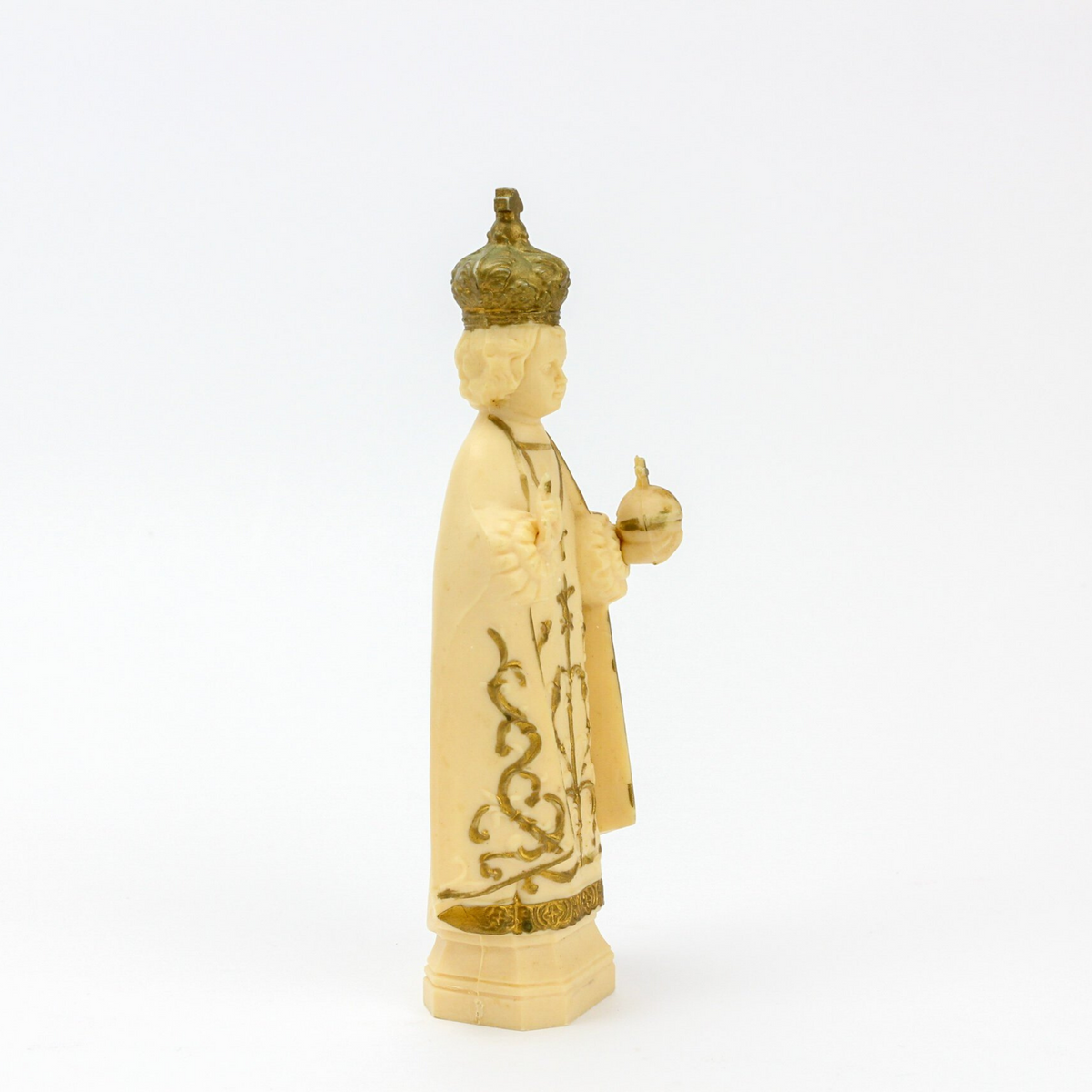 Vintage Plastic Infant Jesus of Prague Statue - Miniature El Niño Jesús de Praga
