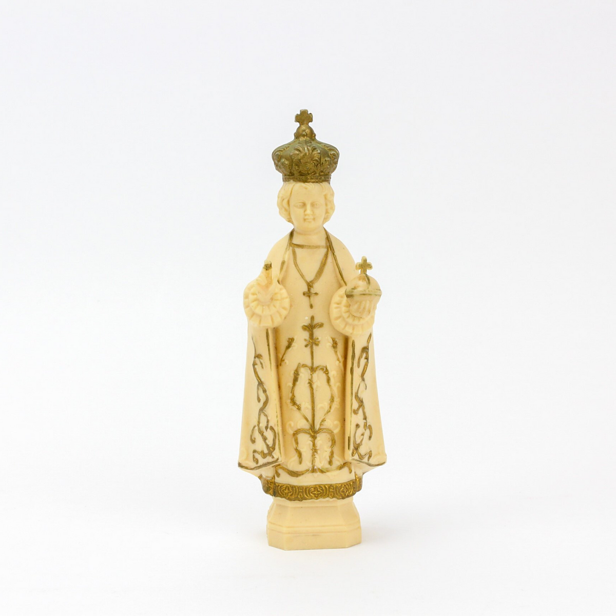 vintage plastic infant jesus of prague statue 5-3/8" tall