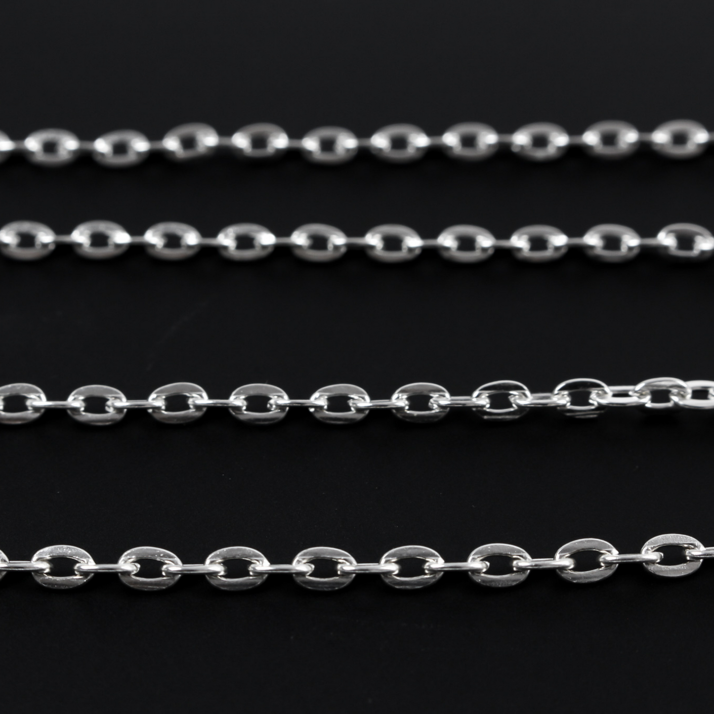 Flat Oval Chain 4mm x 2.7mm Links Unsoldered for Rosaries, Necklaces, Bracelets - Sold by the Foot