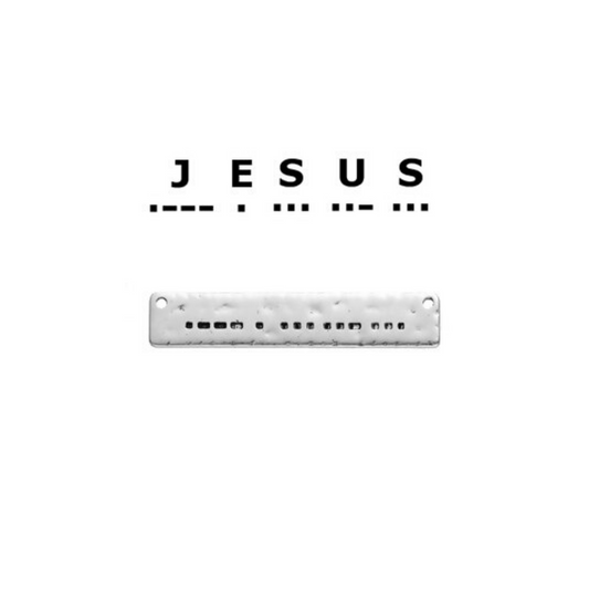 jesus name in morse code pendant charm
