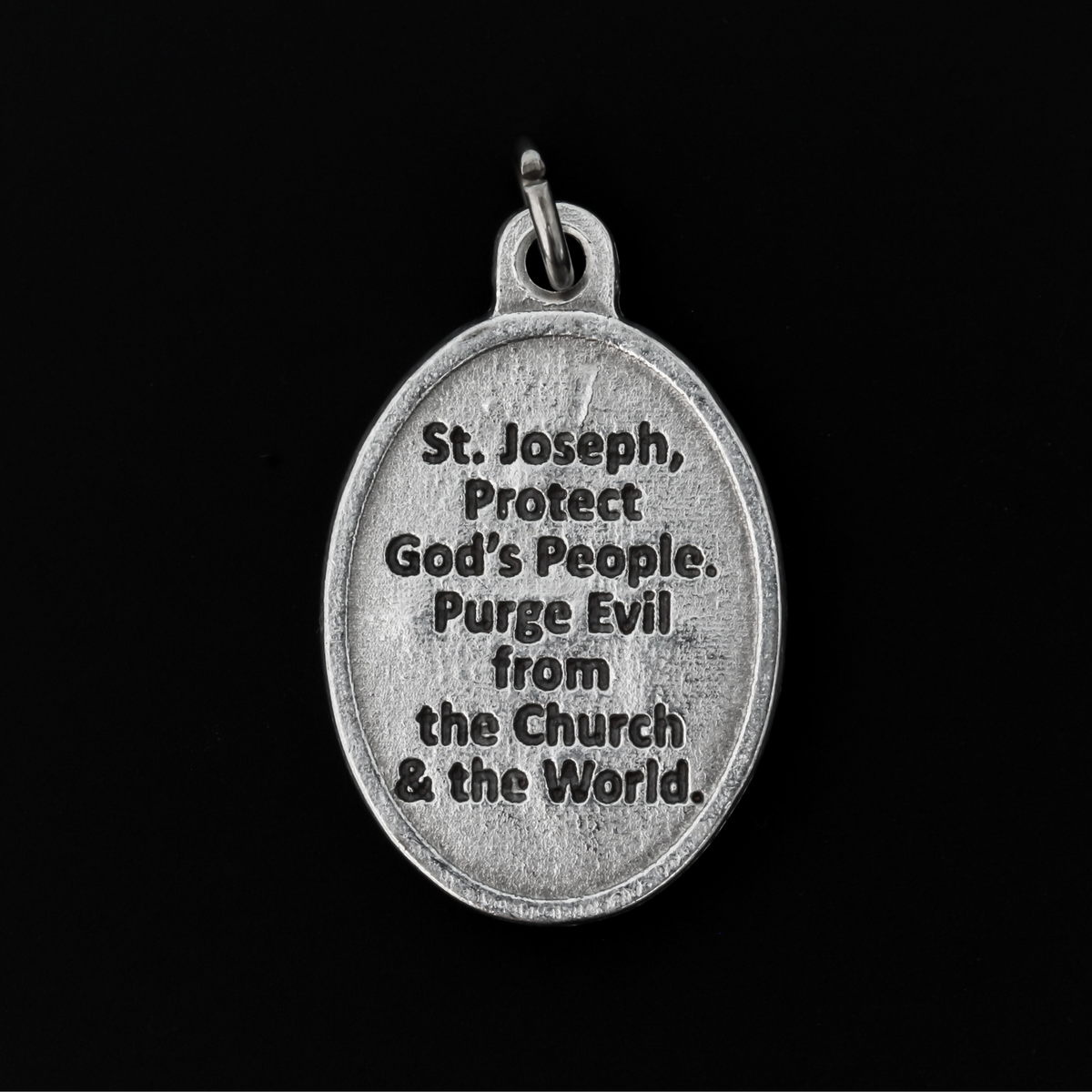 Saint Joseph, Terror of Demons medal that depicts St. Joseph as the spiritual warrior against the devil and celebrates his role in protecting us against the evil around us.