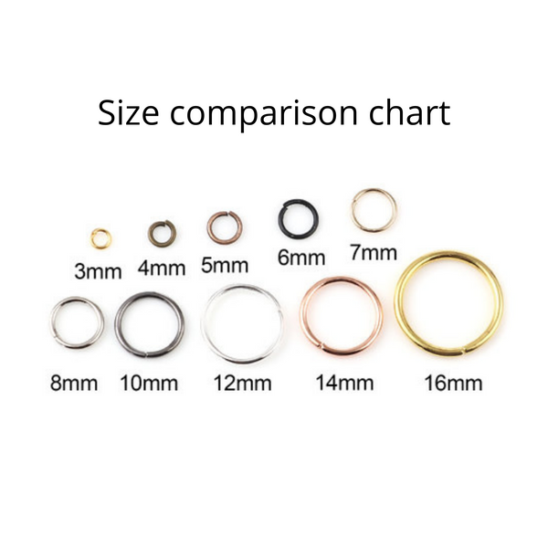 5mm rose gold jump rings made from an iron-based alloy.