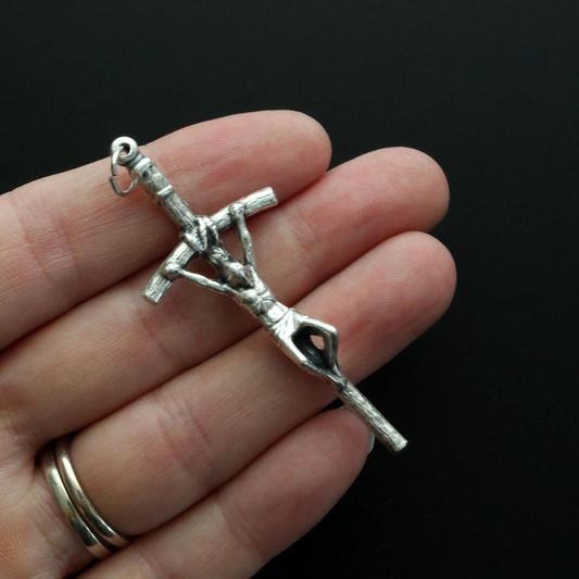 large Pastoral cross pendant of Pope John Paul II 2-1/4" long