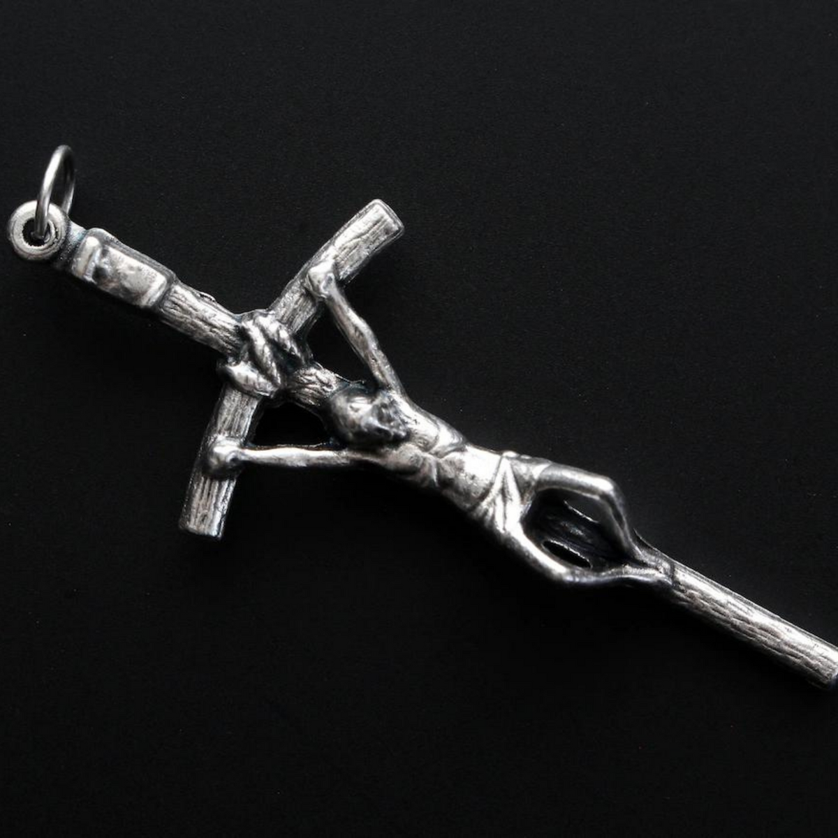 large Pastoral cross pendant of Pope John Paul II 2-1/4" long