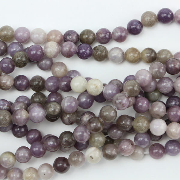 natural lilac jade bead srands 8mm round beads on 15.5" long strand