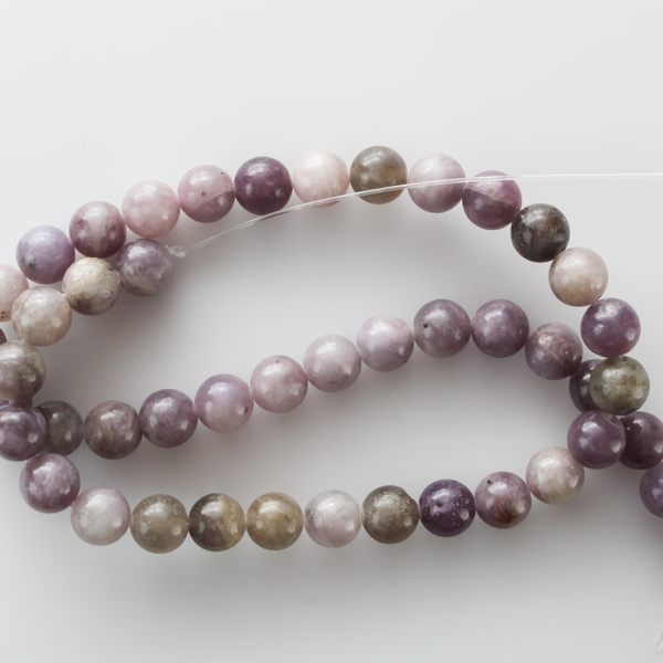 Natural Lilac Jade Beads 8mm Round - One Full Strand 15.5" Long (about 45 beads)