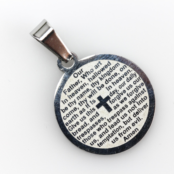 The Lord's Prayer Charm Pendant 304 Stainless Steel 3/4" in Diameter 1pc