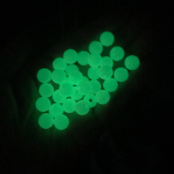 Luminous Acrylic Round Beads - Glow in the Dark 125 Beads in your choice of 6mm, 8mm, 10mm