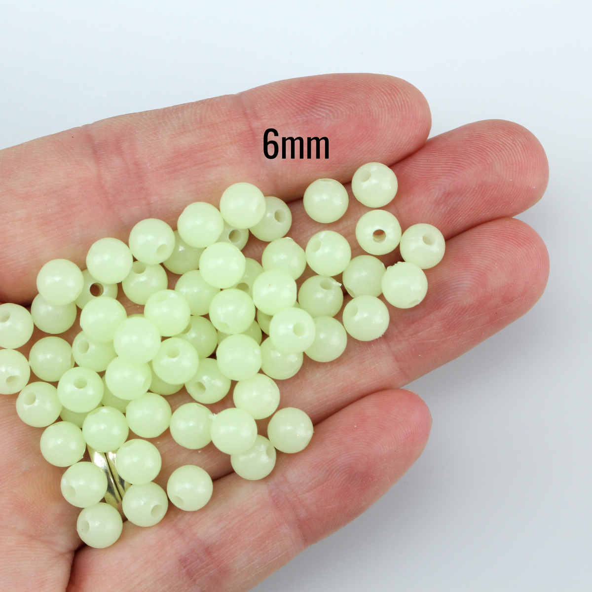 Luminous Acrylic Round Beads - Glow in the Dark 125 Beads in your choice of 6mm, 8mm, 10mm