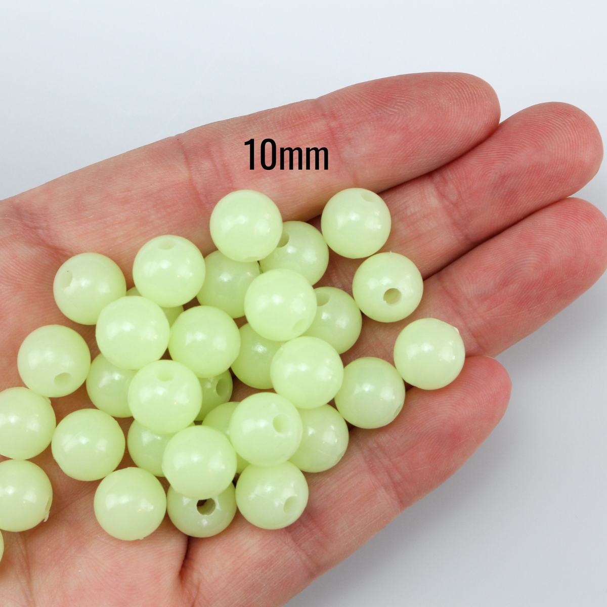 Luminous Acrylic Round Beads - Glow in the Dark 125 Beads in your choice of 6mm, 8mm, 10mm