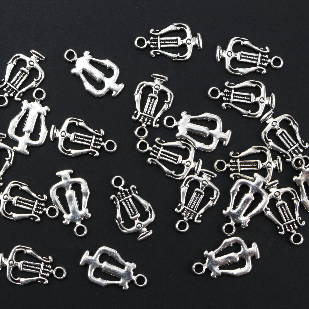 Harp Musical Instrument Charms - King David Divine Lyre Symbol of Psalms 25pcs