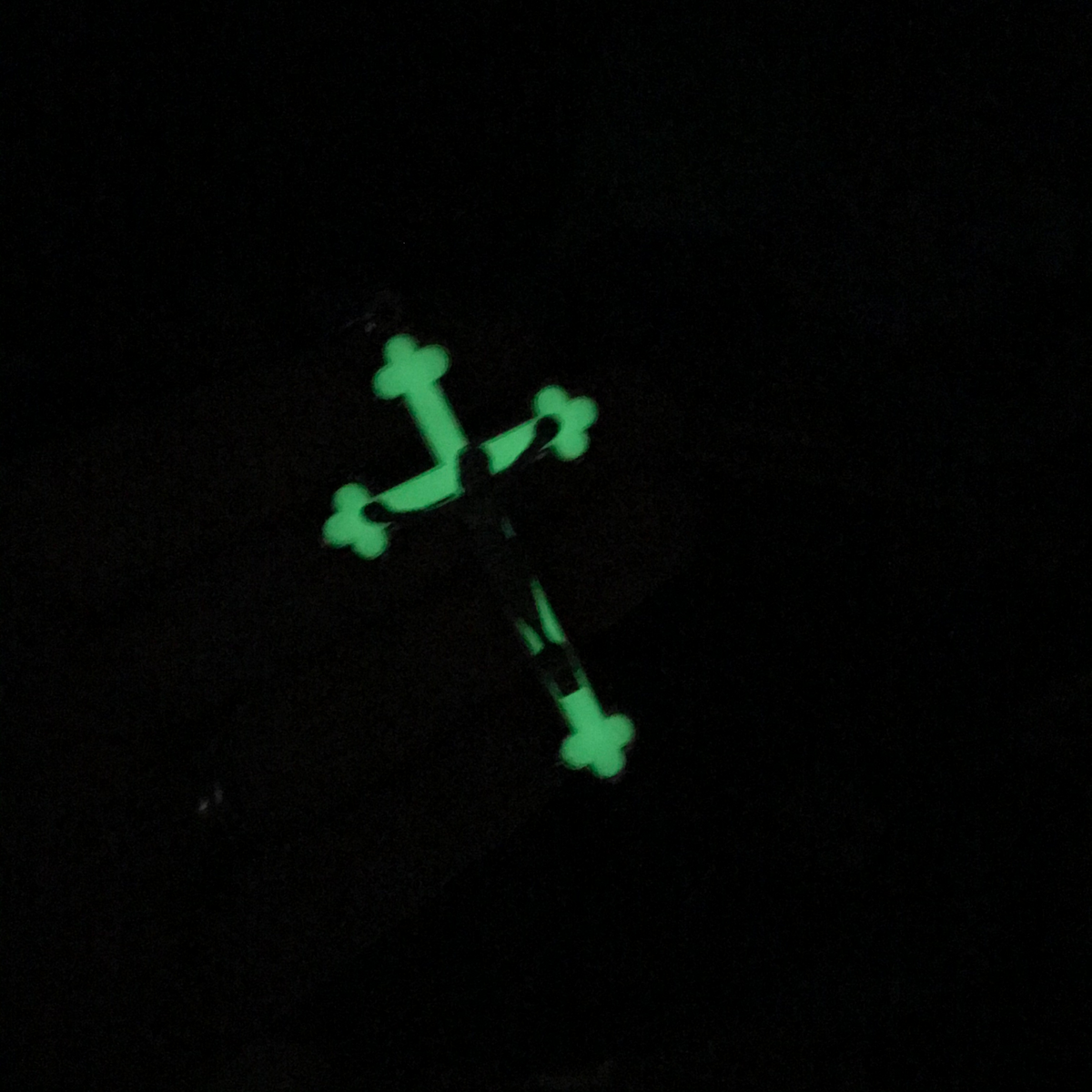 Cloverleaf Budded Crucifix Cross with White Luminous Inlay - Metal Bound Holy Trinity Crucifix 2.5" Long