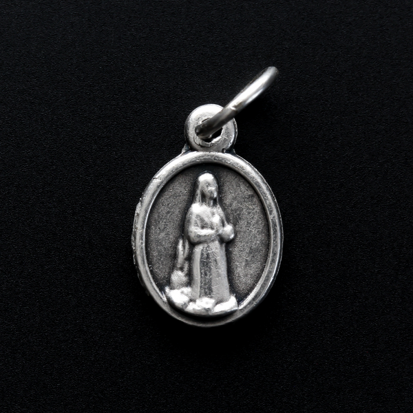 Small Our Lady of Lourdes - Saint Bernadette Medal - 9/16" Long