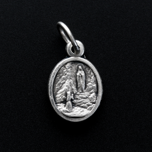 Mini Our Lady of Lourdes and Saint Bernadette medal