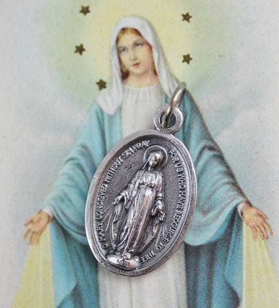 Miraculous Mary Medal - 1" Oval Medal of the Immaculate Conception