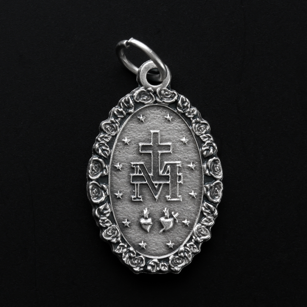 Miraculous Medal with Rose Border in Latin - Medal of the Immaculate Conception