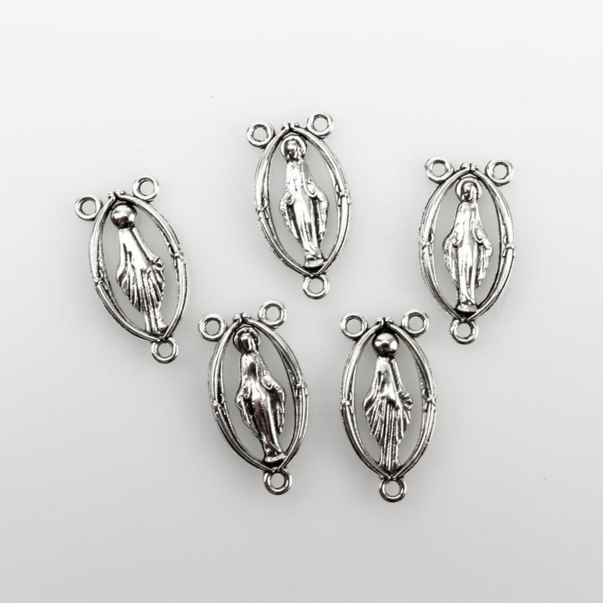 Miraculous Medal Rosary Centerpieces with a Cutout Design - Blessed Virgin Mary 5 pieces