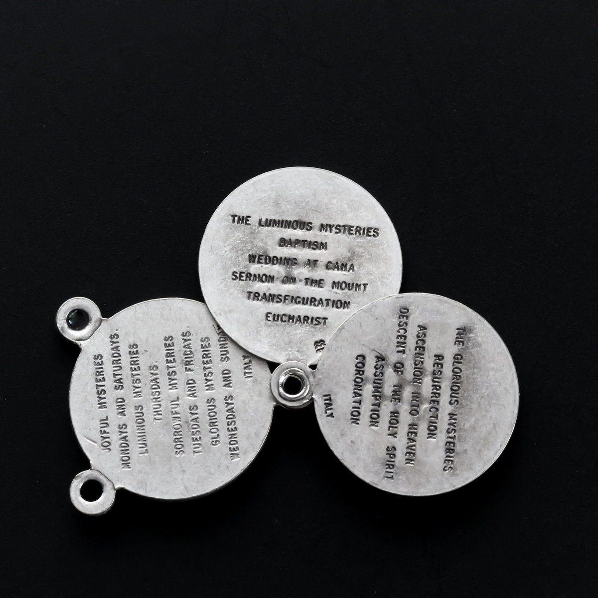 Miraculous Medal Rosary Centerpiece - Twenty Mysteries of the Rosary Sliding Medal