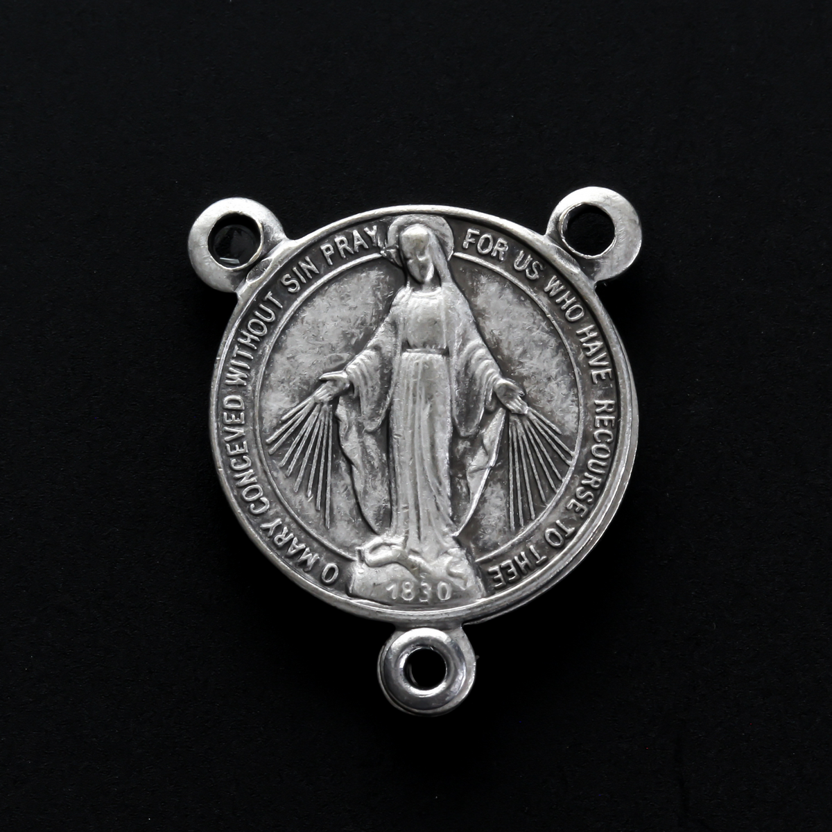 Miraculous Medal Rosary Centerpiece - Twenty Mysteries of the Rosary Sliding Medal