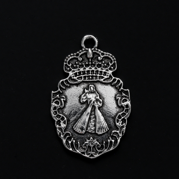 Divine Mercy of Jesus Medal - Devotional Crown Pendant