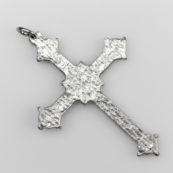 Papal Ferula Pope's Cross - 2" Papal Blessing Cross - Silver Tone