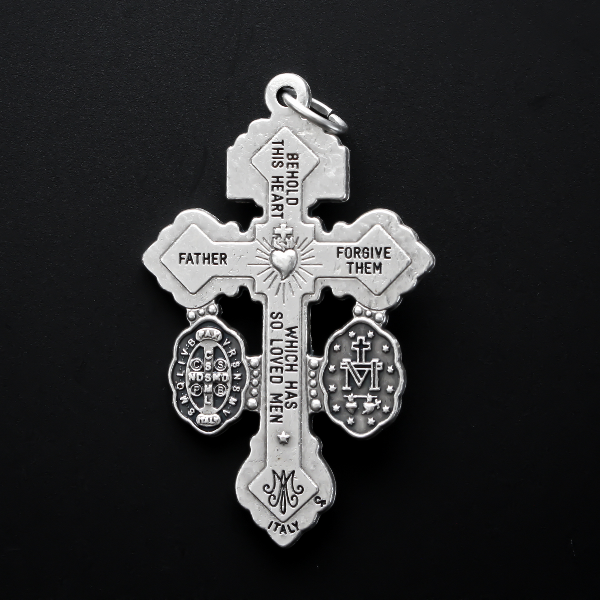 3 Way Pardon of Indulgence Crucifix with Miraculous Medal and Saint Benedict Medal 2-3/16" Long