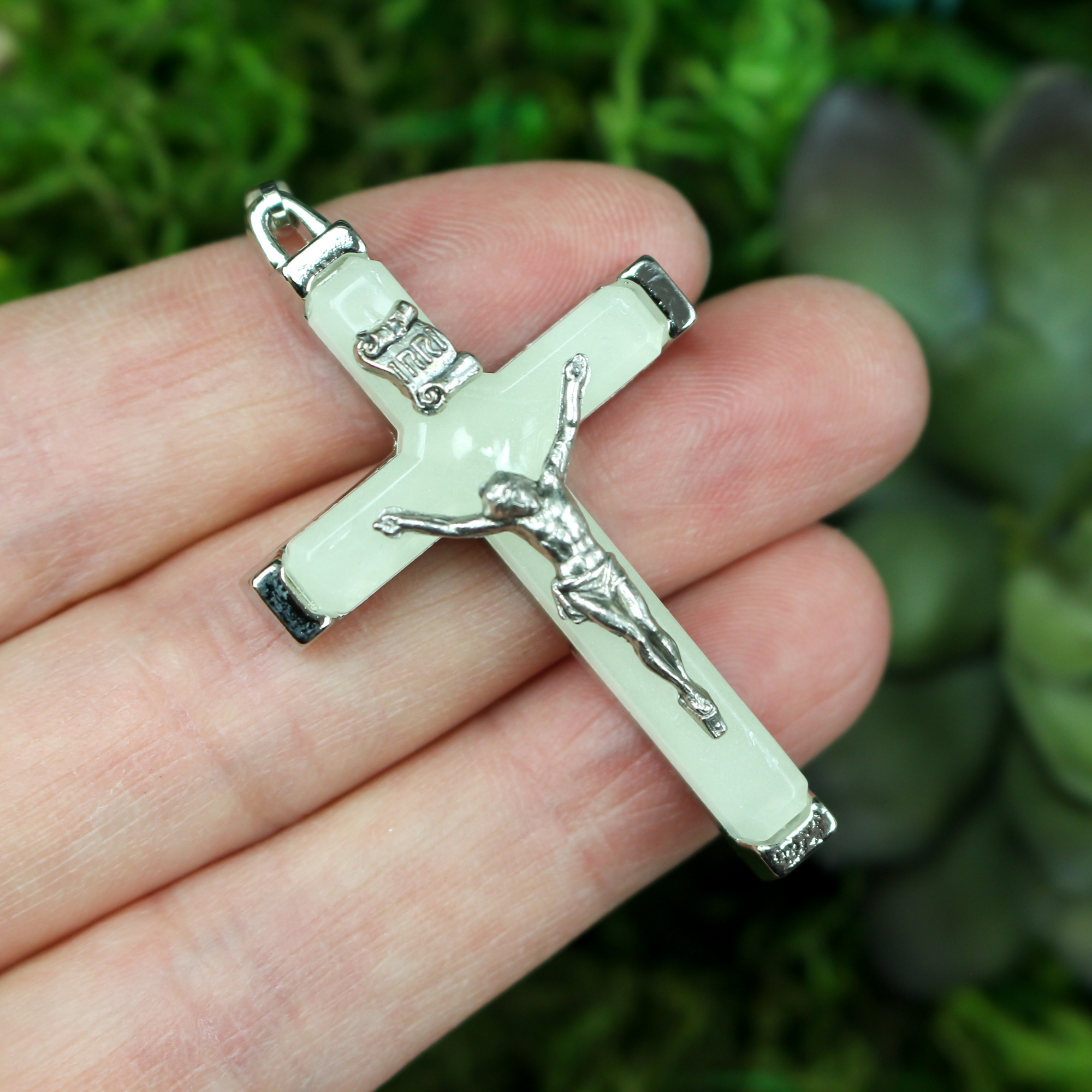 pearlized acrylic luminous crucifix cross