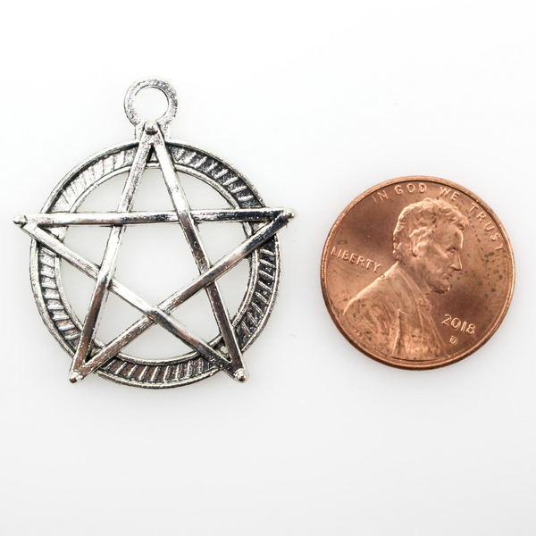 Silver Star Pentacle - Magic Pentagram Pendant 5pcs