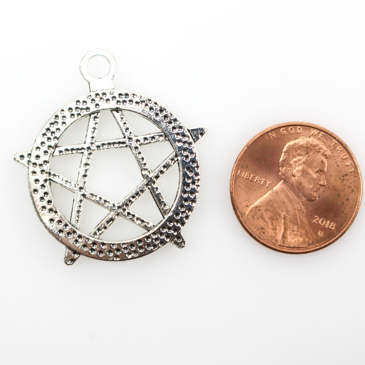 Silver Star Pentacle - Magic Pentagram Pendant 5pcs