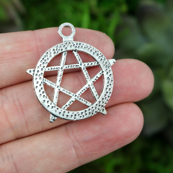 Silver Star Pentacle - Magic Pentagram Pendant 5pcs