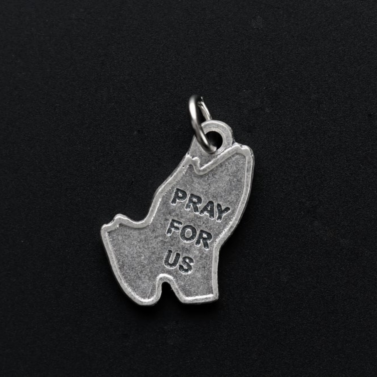 Praying Hands Silver Tone Charm - Pray For Us - Serenity Prayer Hands