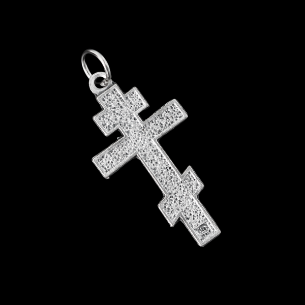 Russian Eastern Orthodox Crucifix Pendant, 1-3/8" Long, Made in Italy