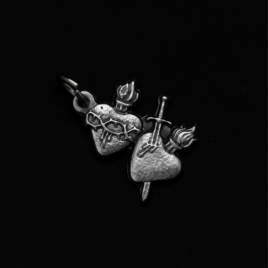 Sacred Heart of Jesus and the Immaculate Heart of Mary jewelry charm