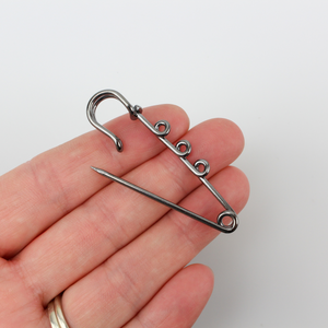 safety pin brooch pin gunmetal gray