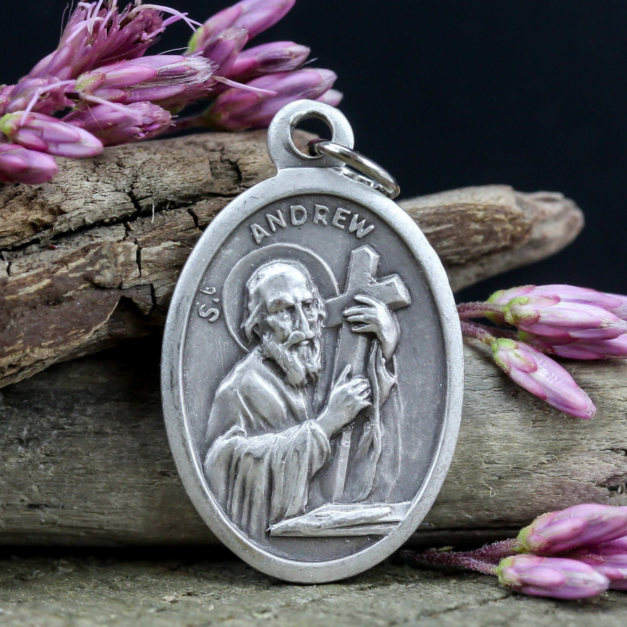 Saint Andrew one inch oval religious medal