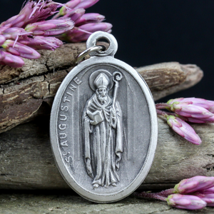 Saint Augustine one inch oval medal