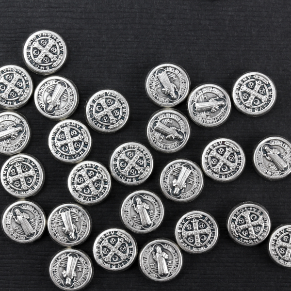 Saint Benedict Spacer Beads - Devil Chasing Medal Rosary Beads 6pcs