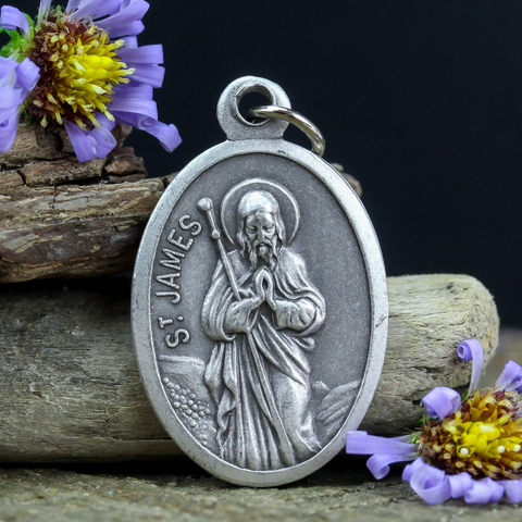 die cast silver medal depicting patron saint james the greater