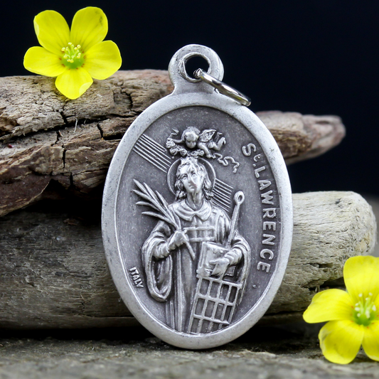 saint lawrence die cast silver oval medal