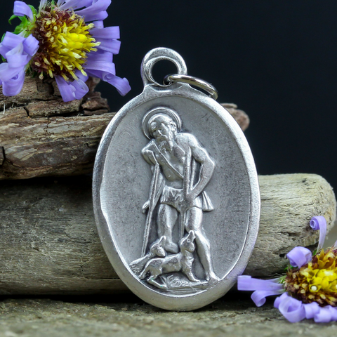 saint lazarus die cast one inch oval medal