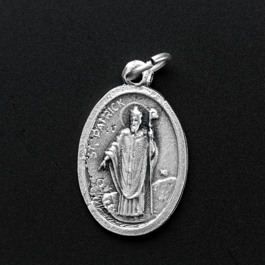 die cast silver medal depicting patron saint patrick of ireland