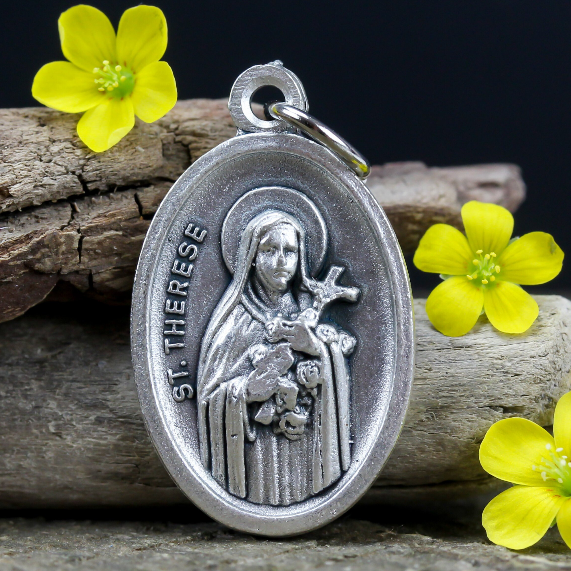 Saint Therese of Lisieux die cast oval medal