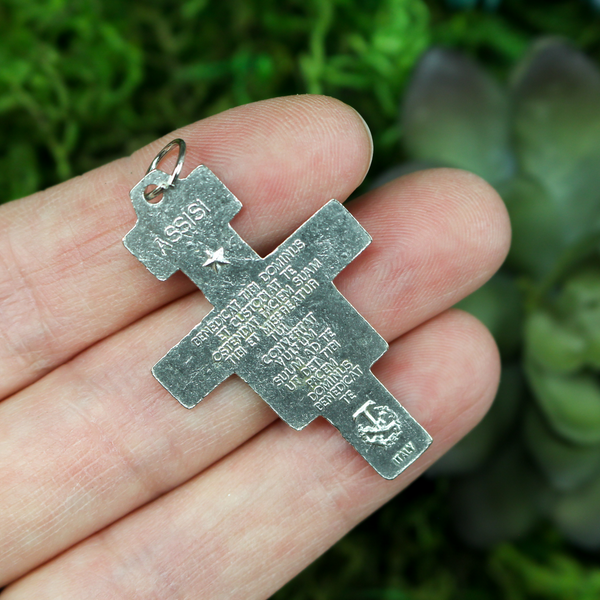 Franciscan Cross - San Damiano Cross Pendant - St Francis of Assisi Cross 1-7/8" long Made in Italy
