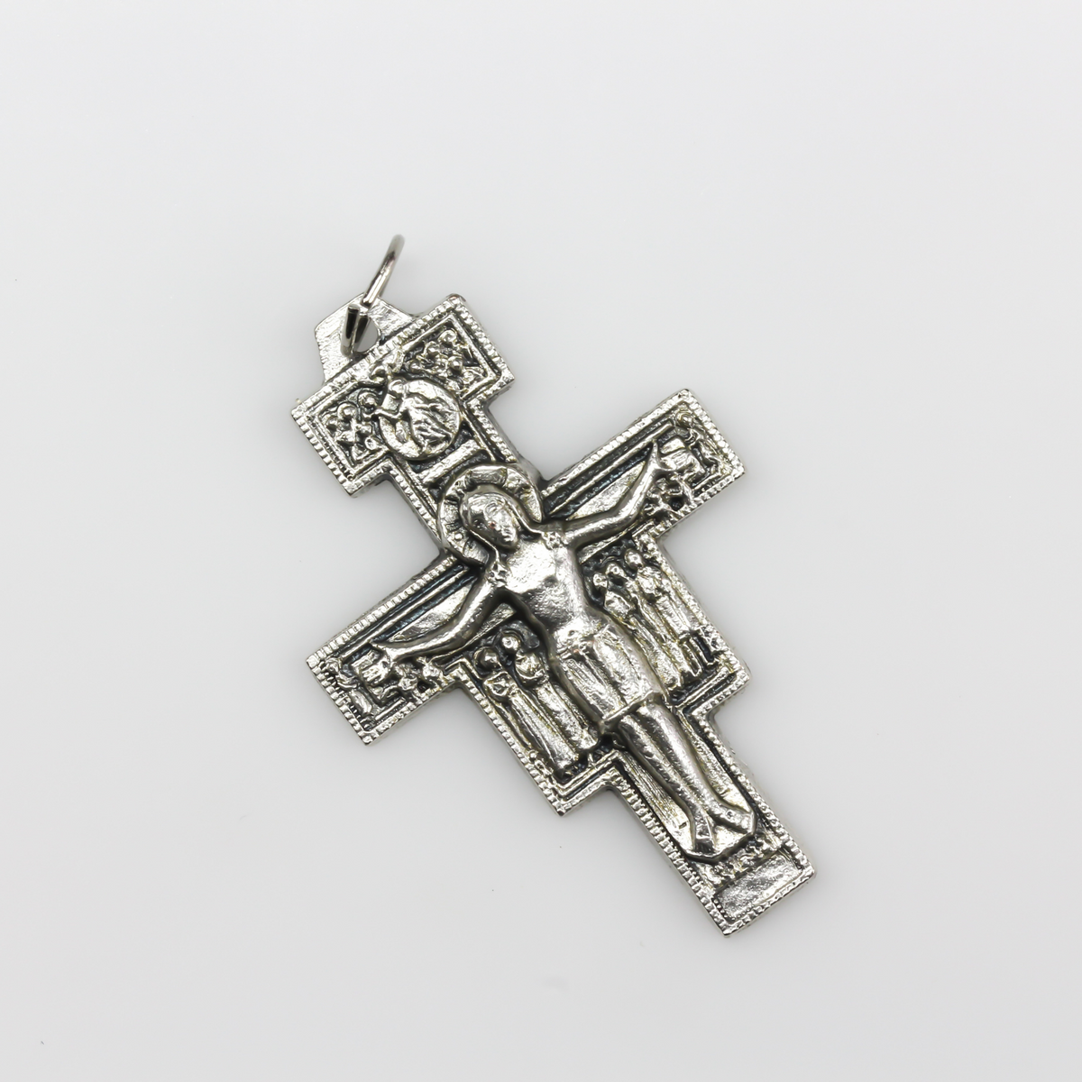 Franciscan Cross - San Damiano Cross Pendant - St Francis of Assisi Cross 1-7/8" long Made in Italy