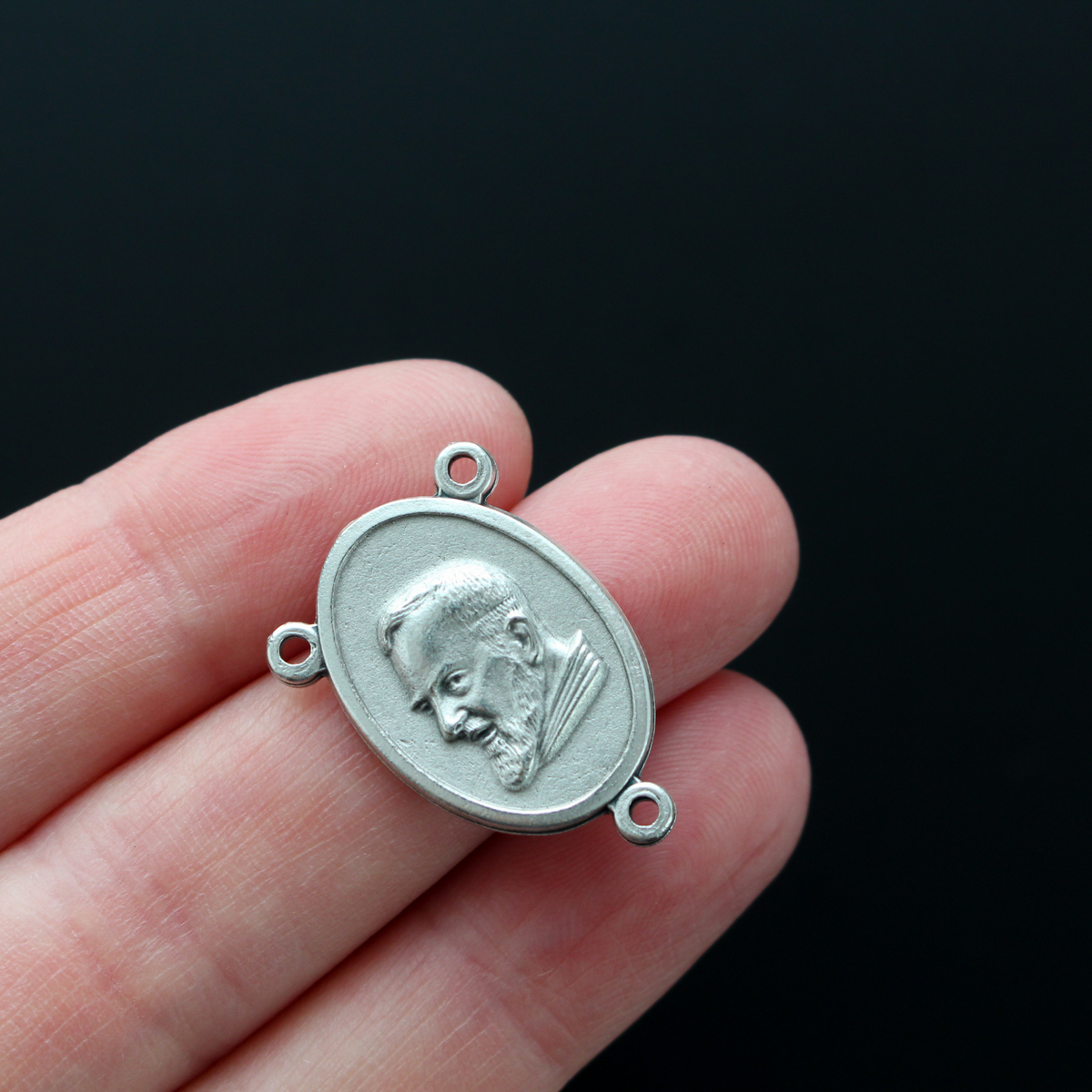 Blessed Relic of Saint Padre Pio Rosary Centerpiece - Pio of Pietrelcina Rosary Making Supplies